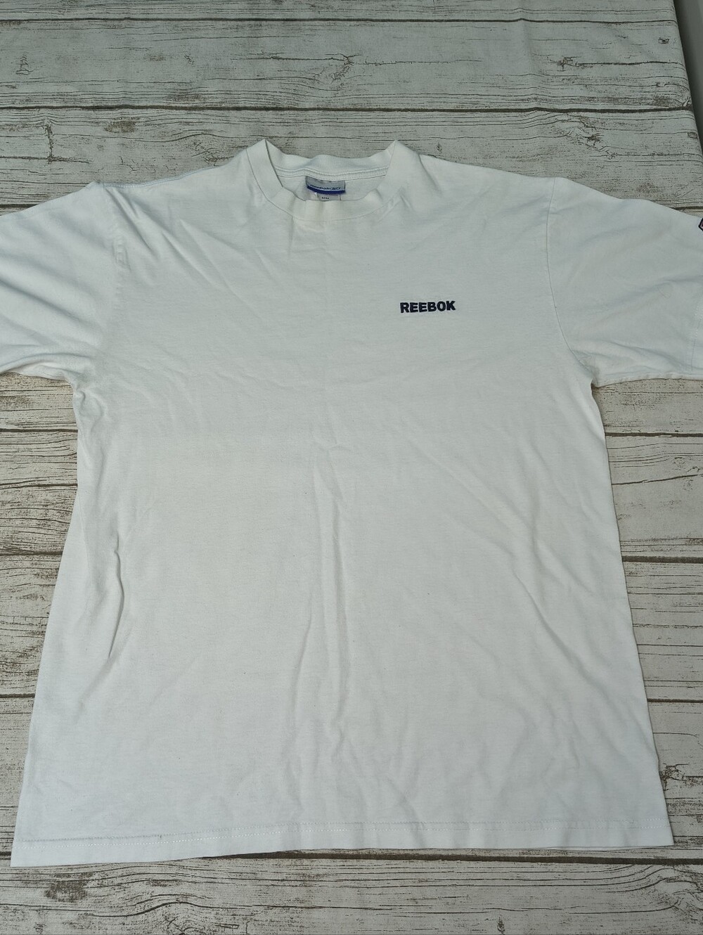 Vintage Reebok White Cotton T Shirt Made In Canada Size Men Medium